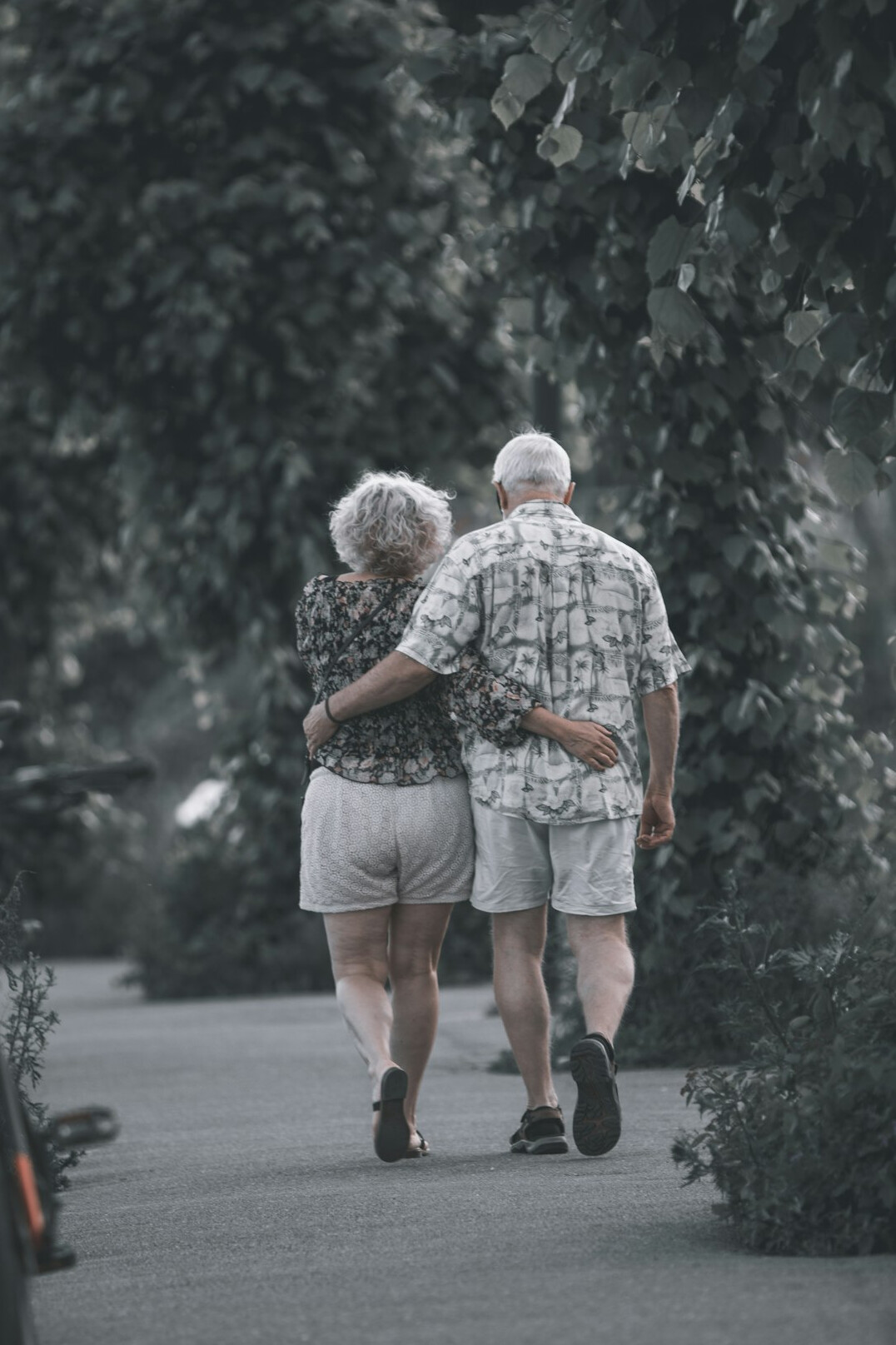 senior couple walking