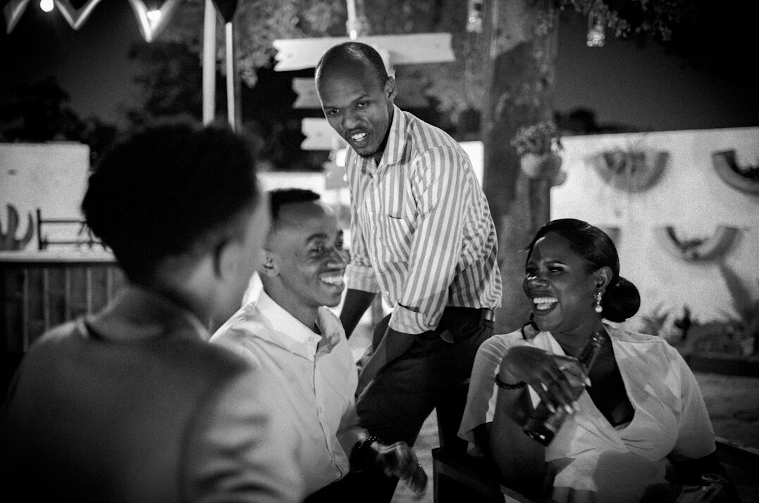 seniors laughing together in group