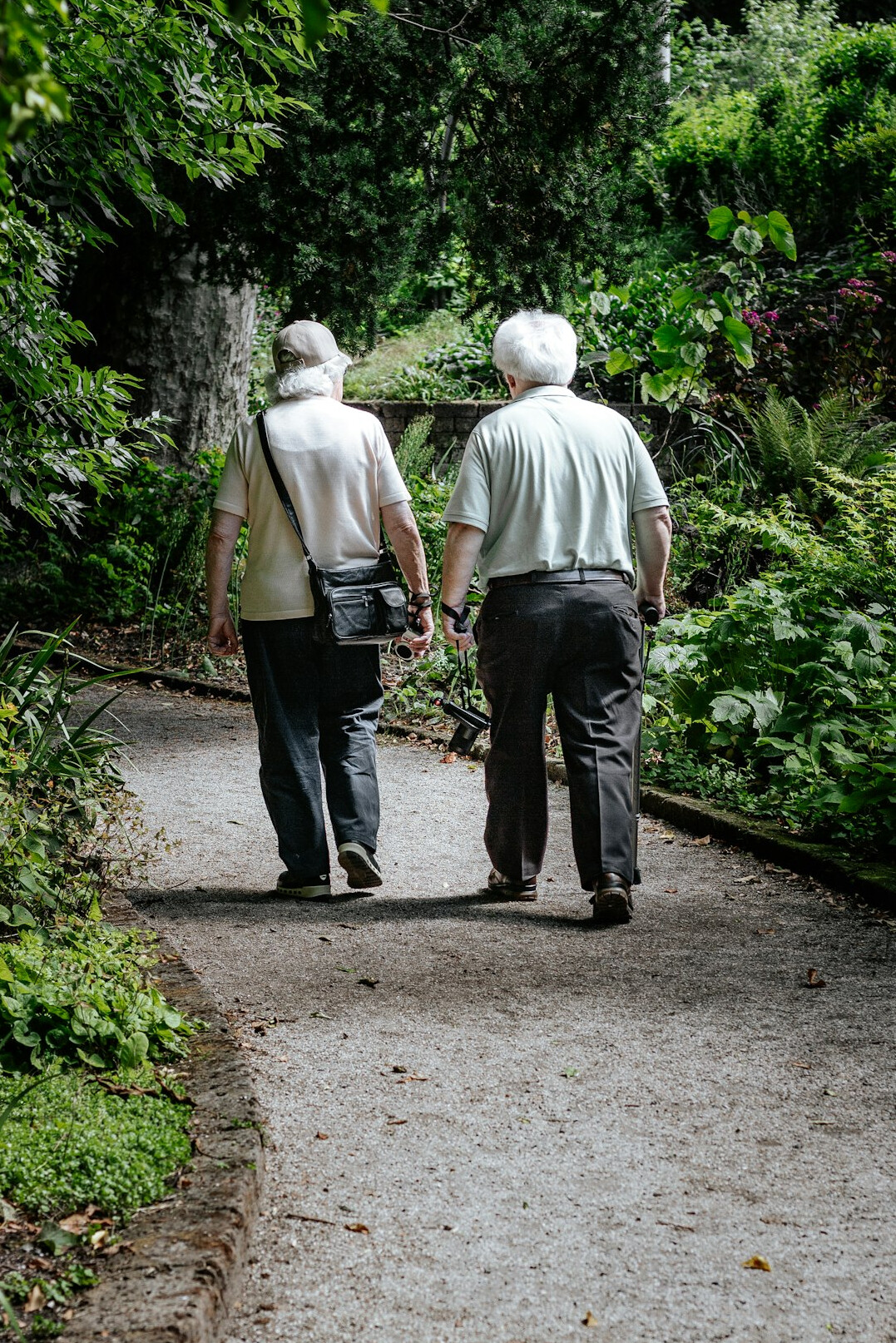 outdoor garden walk with seniors